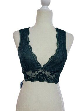 Intimately Free People Women's Green LaceBralette Boho Sz Small